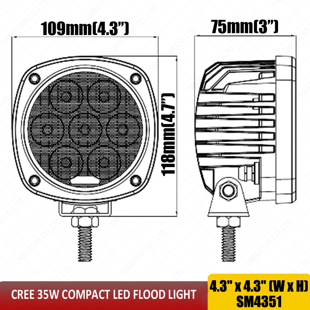 4 25 дюймов 35 Вт светодиодные прожекторы для корпуса гусеничный бульдозер