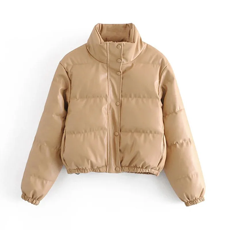 Bomber Jacket Women 2021 New Streetwear Windbreaker Zipper Autumn PU Black Padded Coats Female Winter Parka Raincoats Clothing