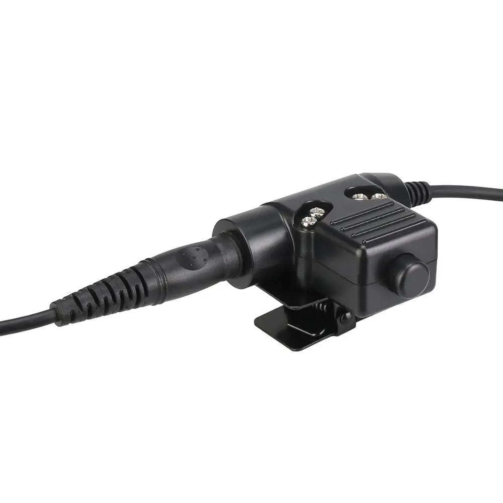 2-RETEVIS ETK005 Adjustable Tactical Throat Mic With PTT Walkie Talkie Headset For Airsoft Game Headphone