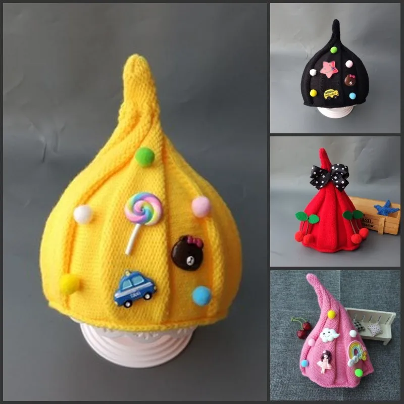 Зимняя вязаная шапка для маленьких девочек и мальчиков реквизит фотосессии