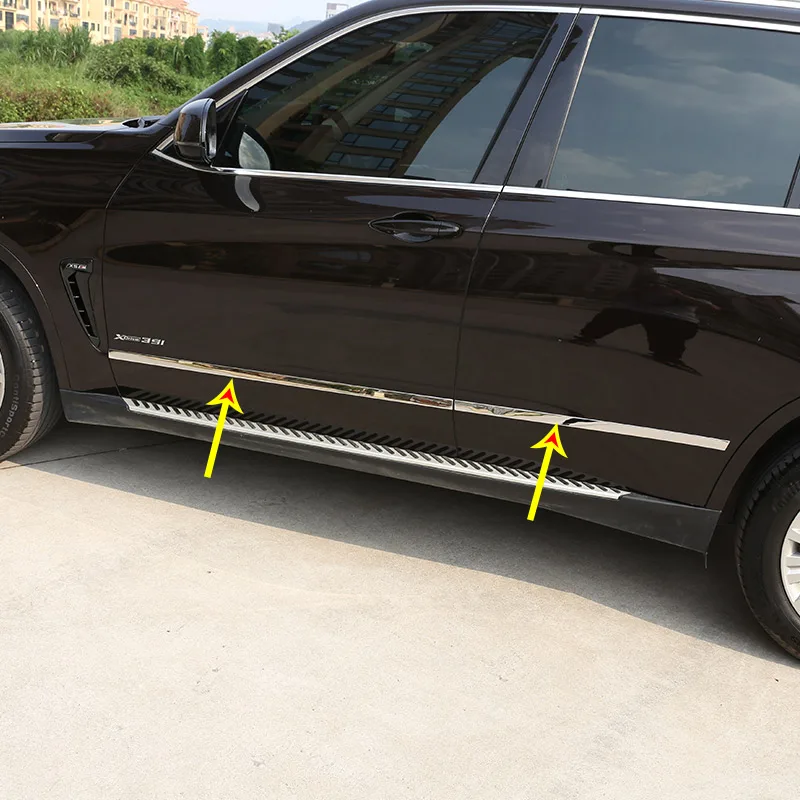 

For BMW X5 E70 F15 G05 2008-2021Car styling Stainless Steel Silver Car Side Door Body Molding Cover Trim Sticker Car Accessories