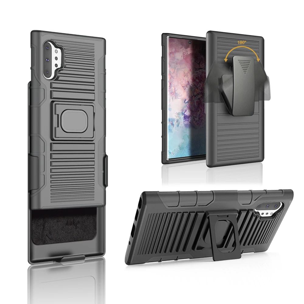 Магнитный чехол для Samsung Note 10 с подставкой и кольцом на 360 градусов ударопрочный