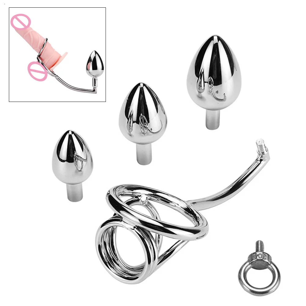 Металлический петух кольцо Анальный крюк из нержавеющей стали Анальная пробка