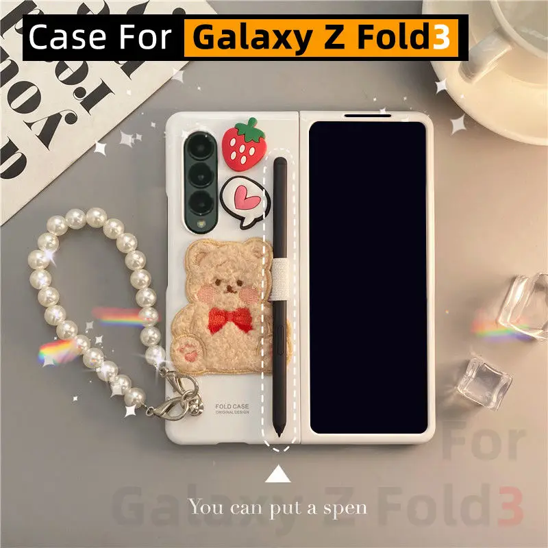 Чехол для Galaxy Z Fold 3 с S-держателем ручки W22 защитный чехол Samsung Fold3 s-слотом |