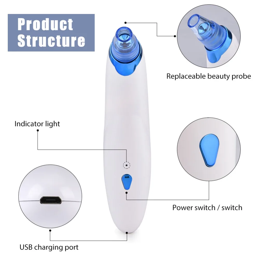 Blackhead Remover For Acne Deep Pore Vacuum Suction Face Beauty Care Tool Skin Care Facial Black Head Point Noir Cleaner Tools