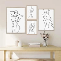 abstract women dance wall art poster line drawing art print minimalist canvas black and white picture living room decorpainting