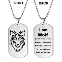 stainless steel wolf head wolf mens pendant necklace double sided lettering army dog tag keychain %d0%bf%d0%be%d0%b4%d0%b2%d0%b5%d1%81%d0%ba%d0%b0 %d0%bd%d0%b0 %d1%88%d0%b5%d1%8e chain kpop