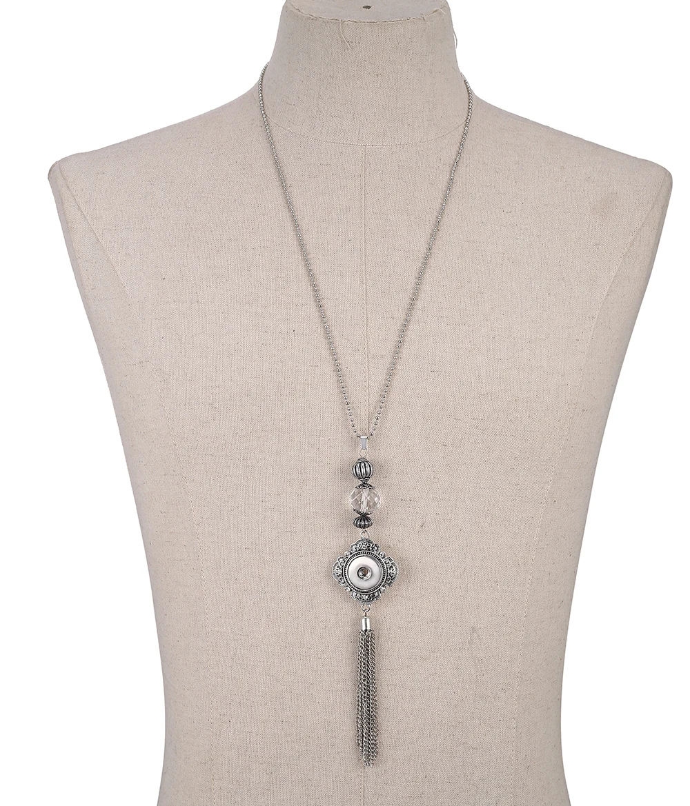 Новое ювелирное изделие с длинной кисточкой ожерелье кнопкой винтажное