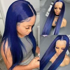 SuQ Синтетический T кружевной передний парик для женщин натуральный бесклеевой смешанный синий темно-синий термостойкие волосы парики