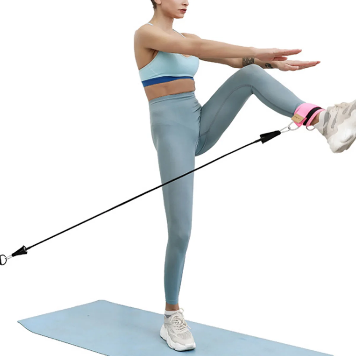 Indoor Resistance Bands Ankle Straps Cuff with Cable for Attachment Booty Butt Thigh Leg Pulley Strap Lifting Fitness Exercise | Спорт и