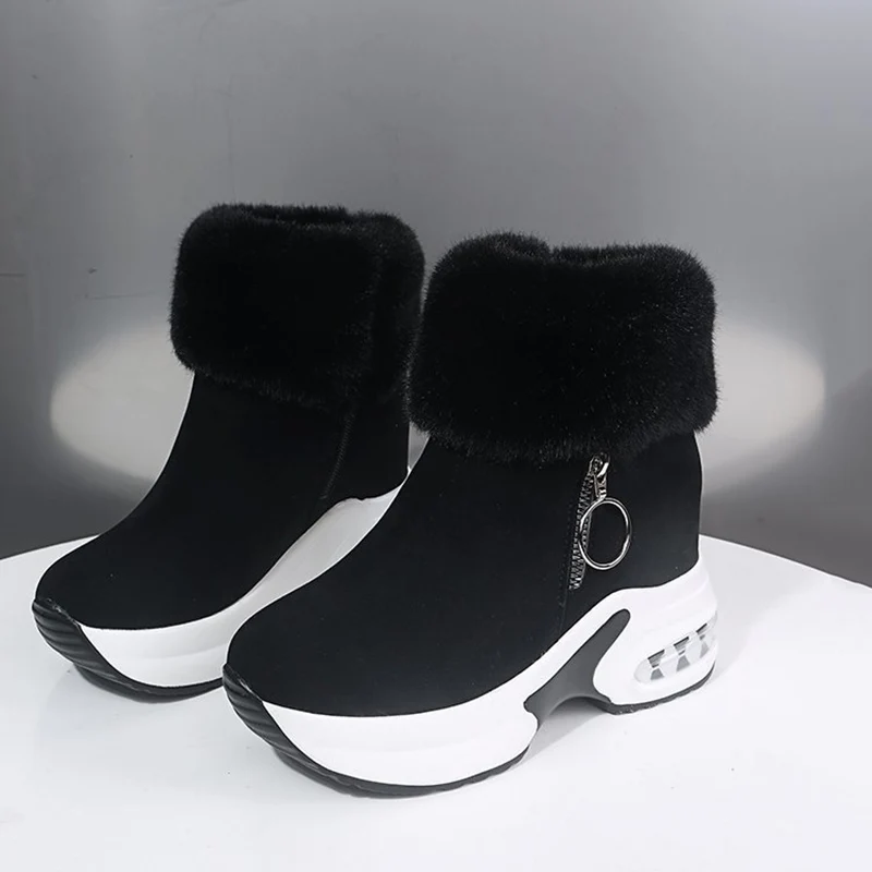 

Soft Boots Women Shoes Woman Boots Fashion Round PU Ankle Boots 2021 Winter Elastic Black Boots Comfortable Boots high heels