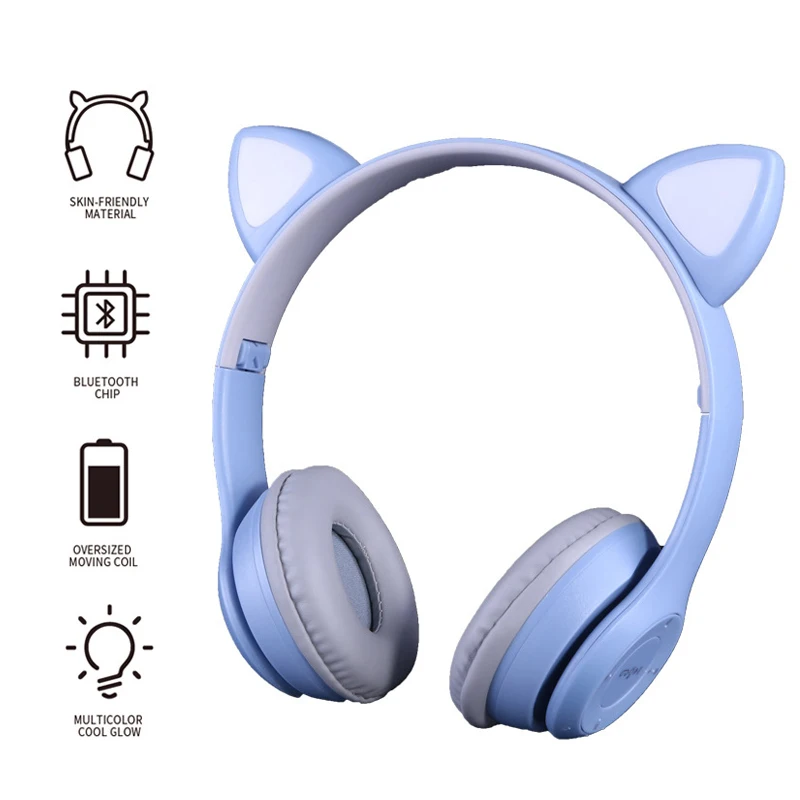 Беспроводные наушники с кошачьими ушками музыкальные стереонаушники