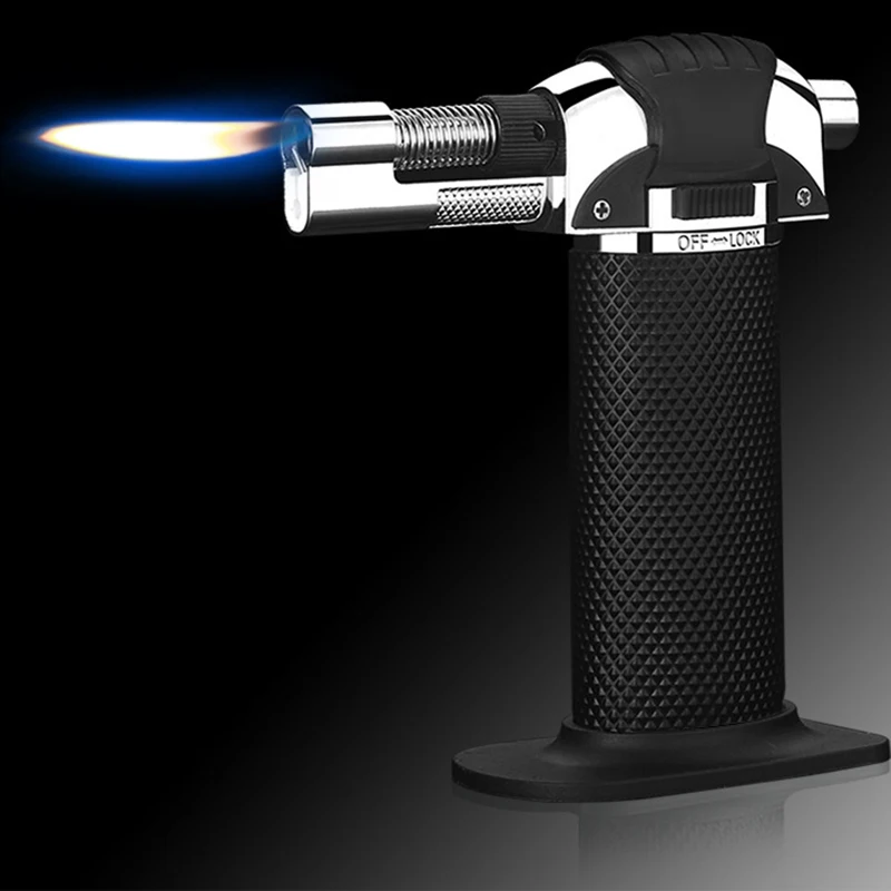Пистолет распылитель фонарь зажигалка металлический без огня прямой бутановый