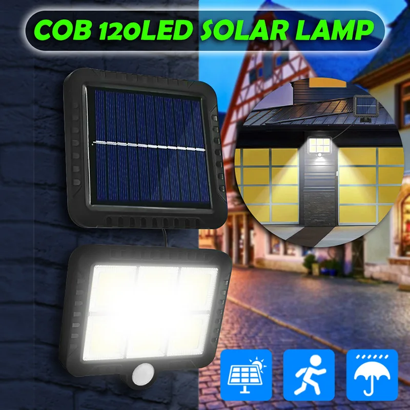 WAKYME COB 120 светодиодный солнечный светильник движения PIR Сенсор настенная лампа