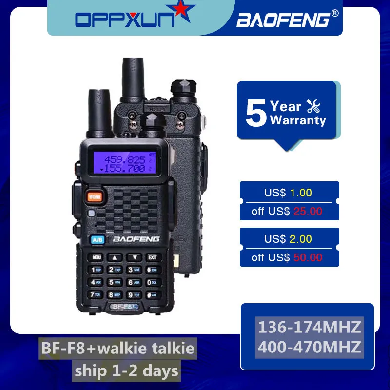 

2020 Baofeng BF-F8+ Upgrade Walkie Talkie Police Two Way Car Radio Station Portable Ham Radio for Hunting 5W UHF VHF Dual Band