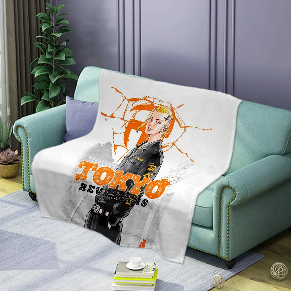 

Tokyo Revengers Anime Blanket Flannel Textile Decor Manjiro Ken Takemichi Hinata Throw Blankets for Bedroom Office Bedspreads
