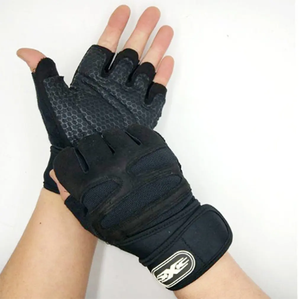 

New Half Finger Fitness Gloves Weight Lifting Gloves Protect Wrist Gym Training Fingerless Weightlifting Sport Men Women Gloves