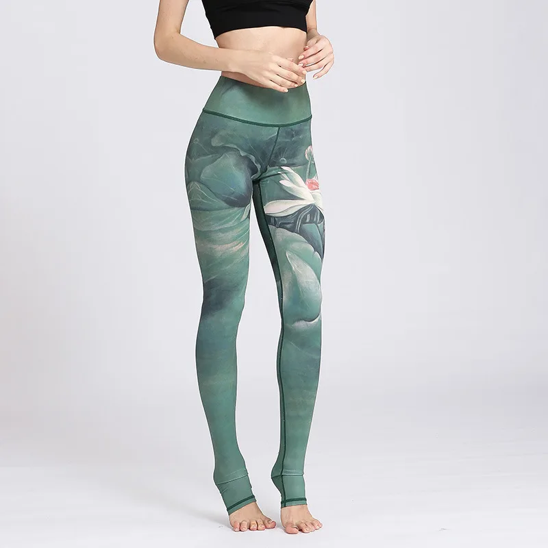 

Sport Legging Women Gym High Waist Yoga Pants Chinese Style Printing Seamless Running Trousers Girl Tight Sport Quick Dry Pants