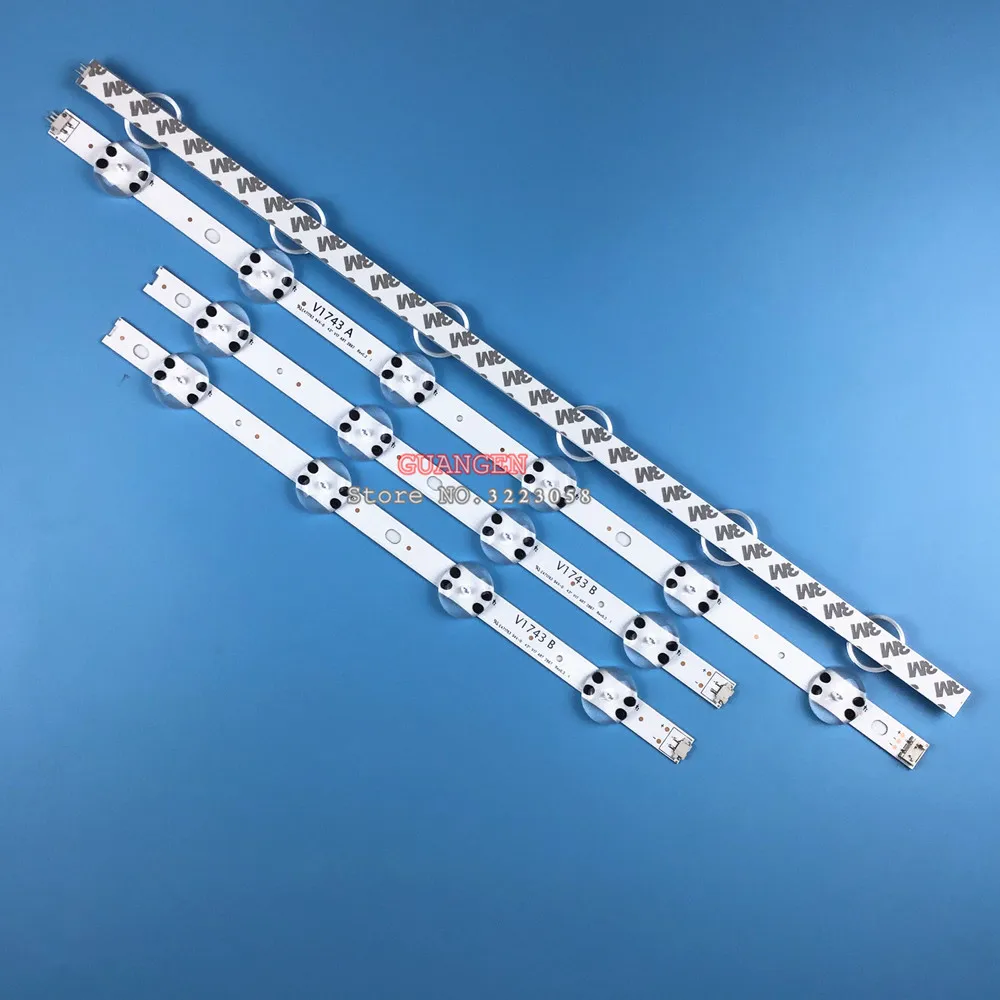 

10set=40pcs(20pcs*A+20PCS*B) LED Strip for LG 43UJ6565 43UJ6525 43LV340C 94V-0 43'' V17 ART3 2867 TV 43LJ614V 43UJ670V LC430DQE