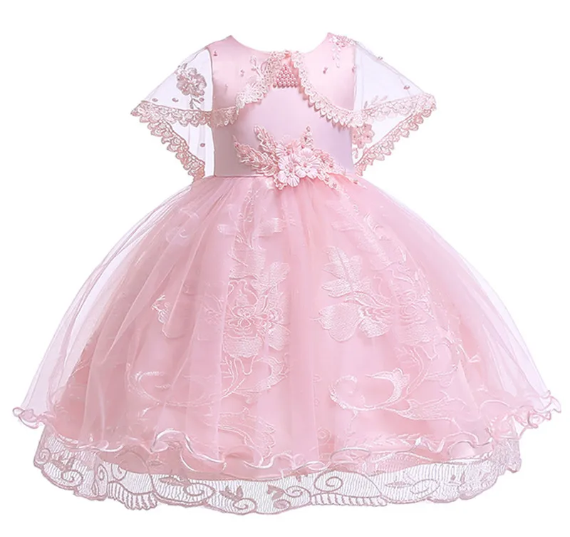 pink Girl Lace Dress Costumes for Girls Christmas Party Elegant Princess Dress Girl Wedding Dress Child Clothes 3- 10 Years - Цвет: pink