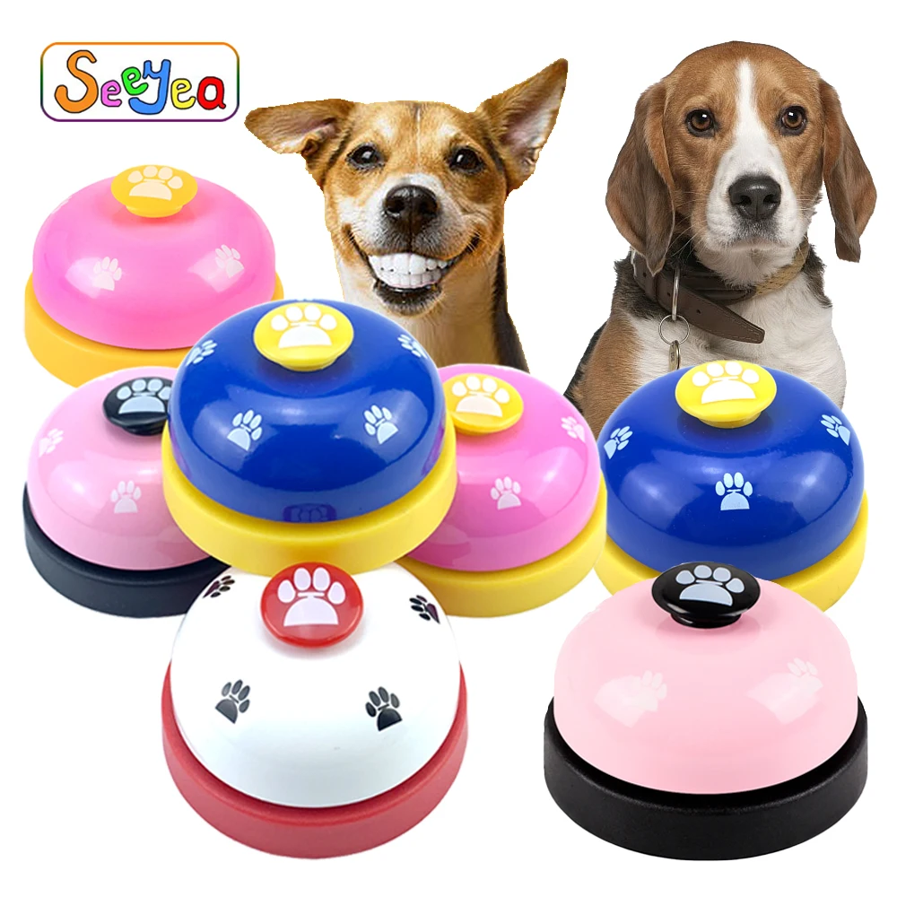 

Pet Toy Bell for Dogs Called Dinner Small Bell Footprint Ring Dog Toys For Teddy Puppy Pet Interactivel Training Cat Dog Toys