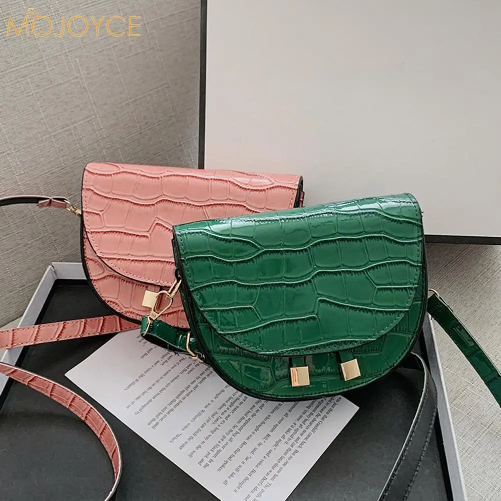 

Новые повседневные женские сумки через плечо, однотонные женские сумки через плечо из искусственной кожи с крокодиловым узором в стиле рет...