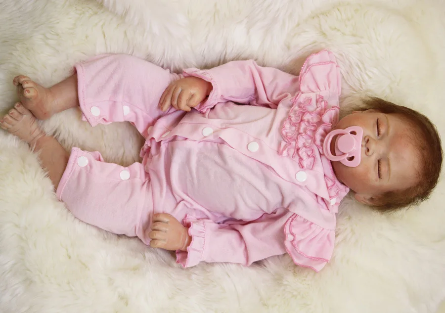 

Reborn Baby Dolls 22 Inch Silicone Reborn Baby Girl Doll Toddler Lifelike Real Touch Dolls for Children Birthday Gift baby toys