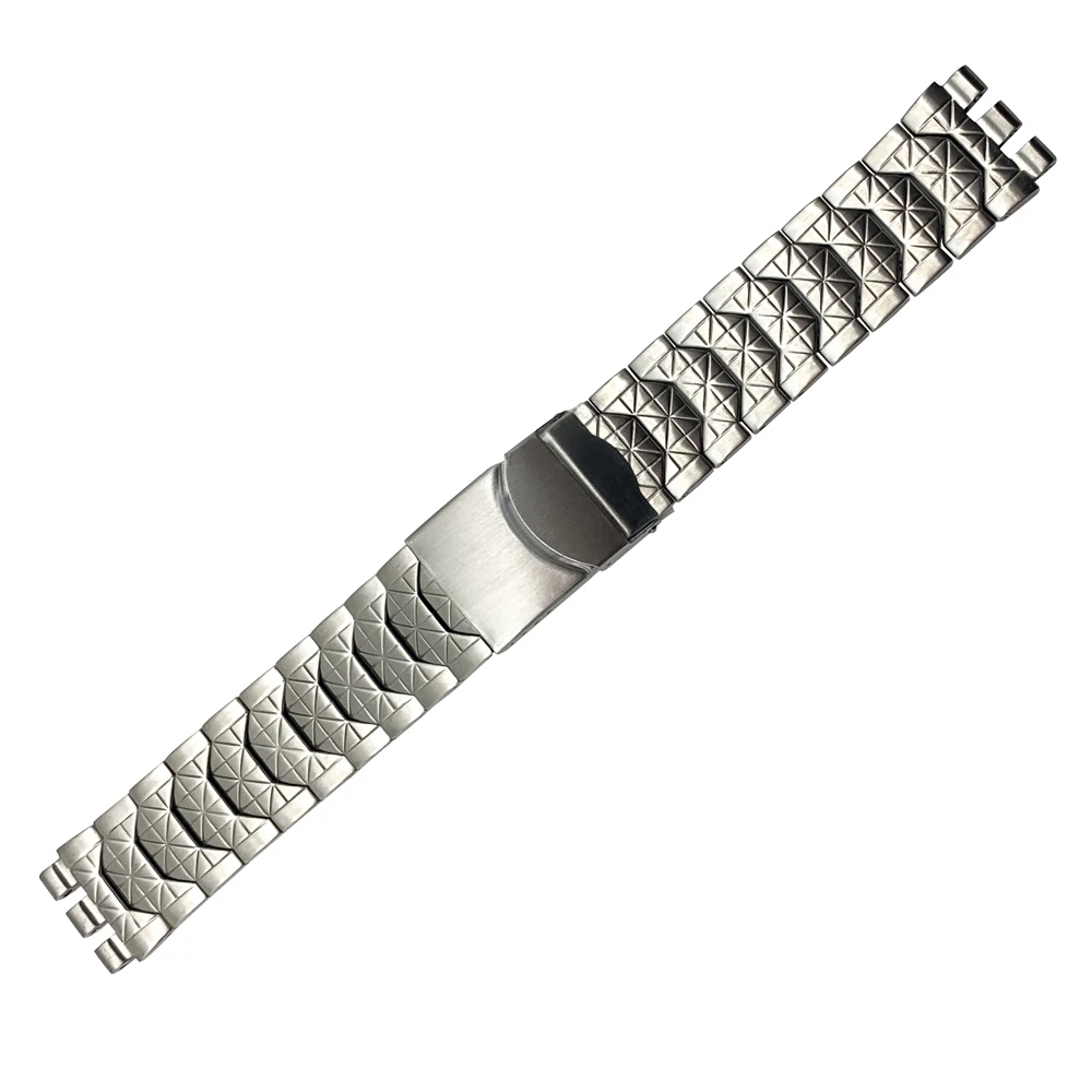 Ремешок для часов из нержавеющей стали 19 мм черный серебристый сменный ремешок с