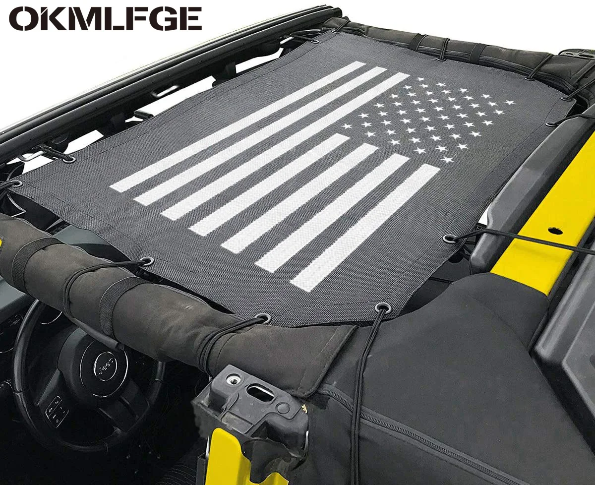 

OKMLFGE автомобильный солнцезащитный козырек, сетчатый Бикини-топ, солнцезащитный козырек для 2018 2019 Jeep Wrangler JL JLU, 2 двери