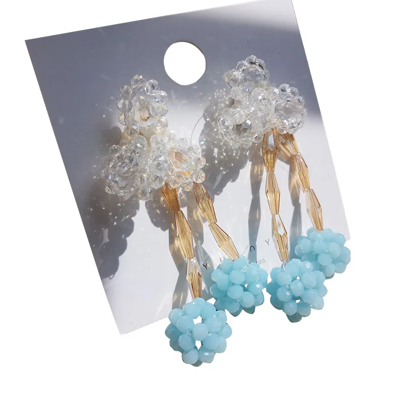 

European and American Fashion Designer's Long Tassel Pearl Cherry Earrings 2021 Spring and Summer New Accessories