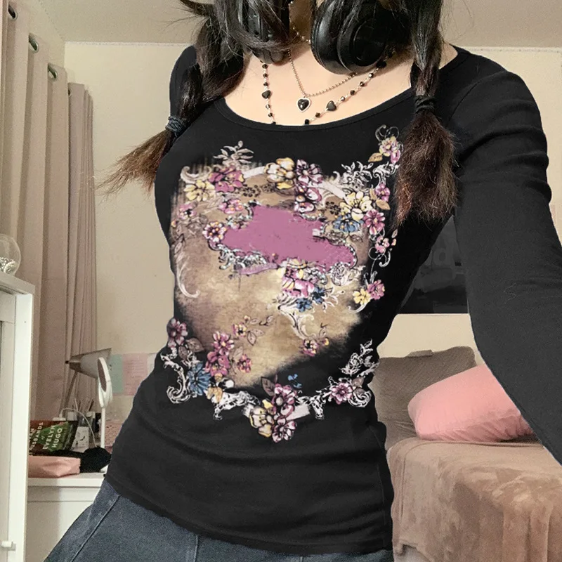 Женская футболка в стиле ретро с принтом Y2k | одежда