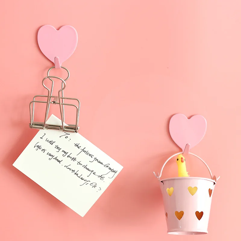 Симпатичный настенный крючок простой розовый серебряный из нержавеющей стали