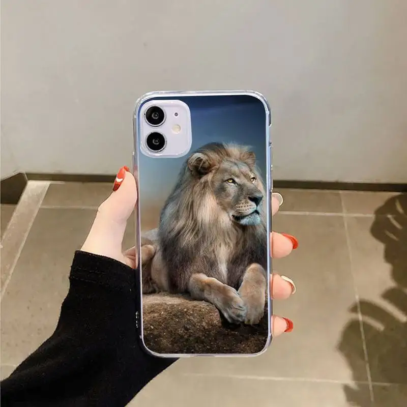 

Animal King of the forest tiger Phone Case Transparent for iPhone 6 7 8 11 12 s mini pro X XS XR MAX Plus