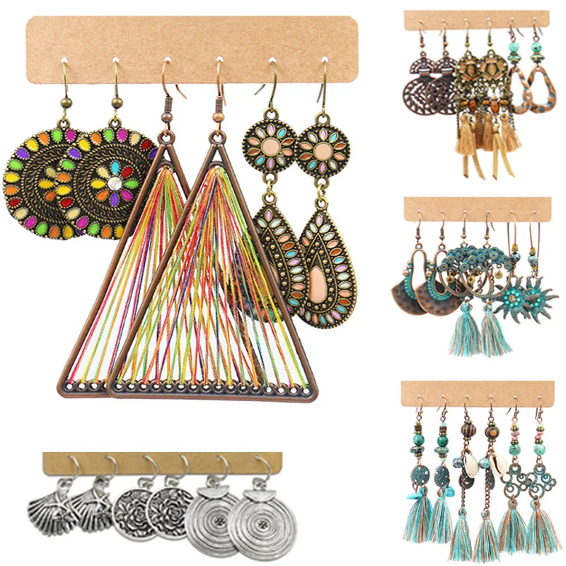 Богемный синий натуральный камень Ловец снов лист кисточкой свисающие Комплект