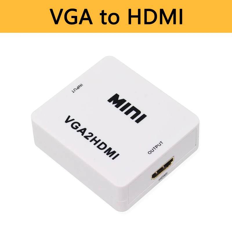 Переходник VGA HDMI мама с аудиокабелями VGA2HDMI 1080P для проектора HDTV ПК PS3 ноутбука на