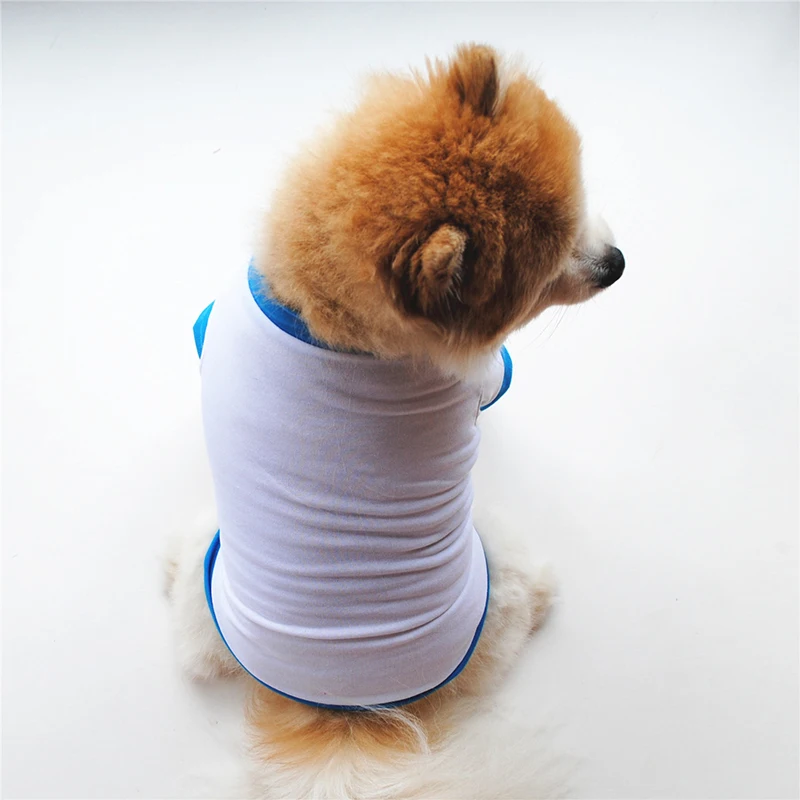 

Cute Solid Color Dog Shirt Summer Small Dog Clothes Soft O Neck T-shirt Short Sleeve Colored Edges Pet Clothes Dog Clothes