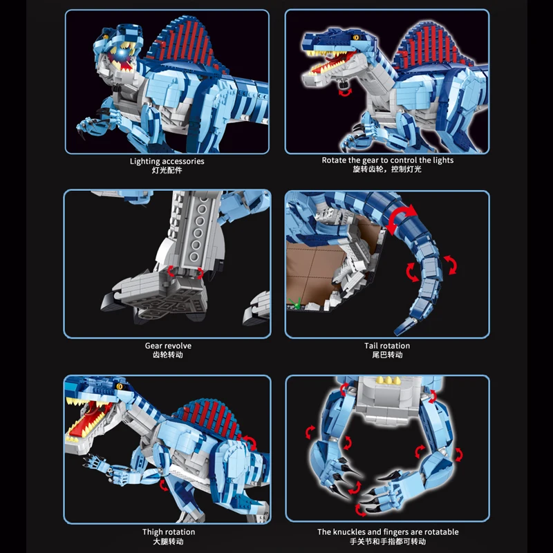 

Yeshin T2011 Creative Dinosaur Toys The Spinosairus Model Building Blocks Bricks Assembly Educational Kits Kids Christmas Gifts