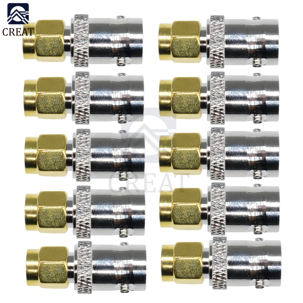 

10 шт., радиочастотный коаксиальный разъем SMA типа «папа» в гнездо BNC, адаптер «сделай сам», M/F, радиоантенный контроллер для радиочастотной по...