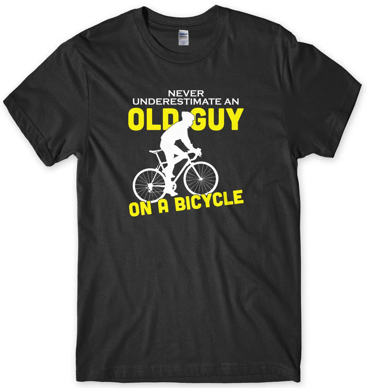 Никогда не занижайте старину на велосипеде смешные мужские футболки