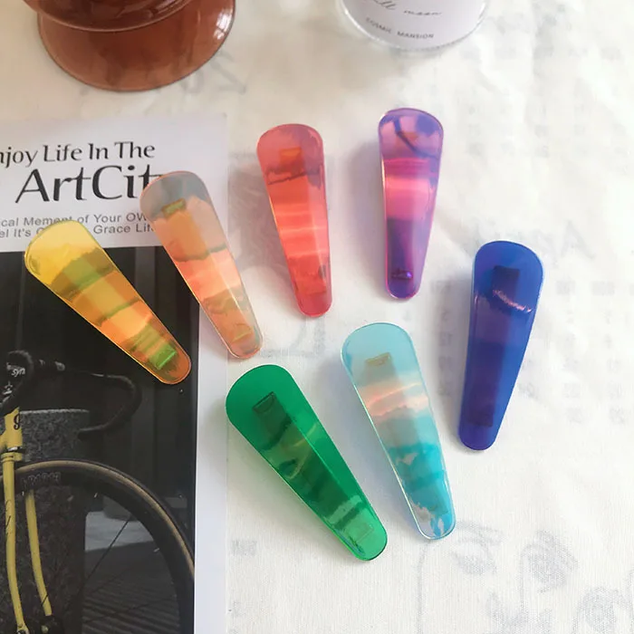 1 шт. новые флуоресцентные заколки для волос градиентного цвета девочек женская