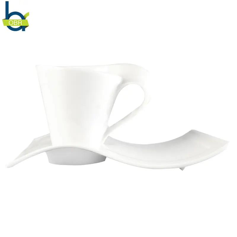 Керамическая кофейная кружка OBR 200 мл креативные кружки в форме волны и с подносом