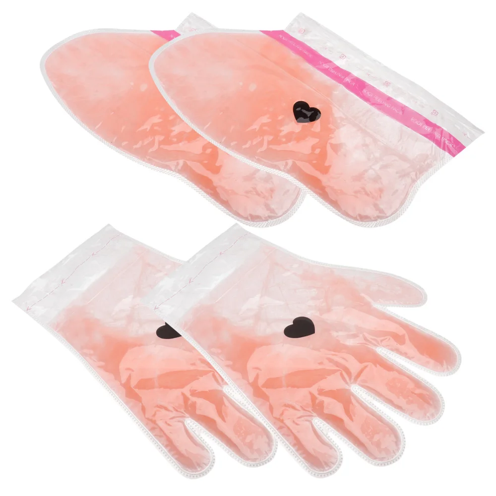 

2 Pairs of Beauty Peach Wax Therapy Hand Feet Covers Hand Feet Care Films