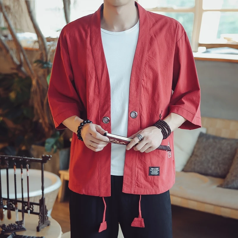 Кимоно в японском стиле Samurai Crane Haori кардиган для мужчин и женщин с китайским