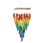 Подвеска радужный ветер, украшение колокольчик, цветные уличные кленовые листья, пластиковое дерево, домашний декор, садовый Ловец Солнца, ветряные музыки