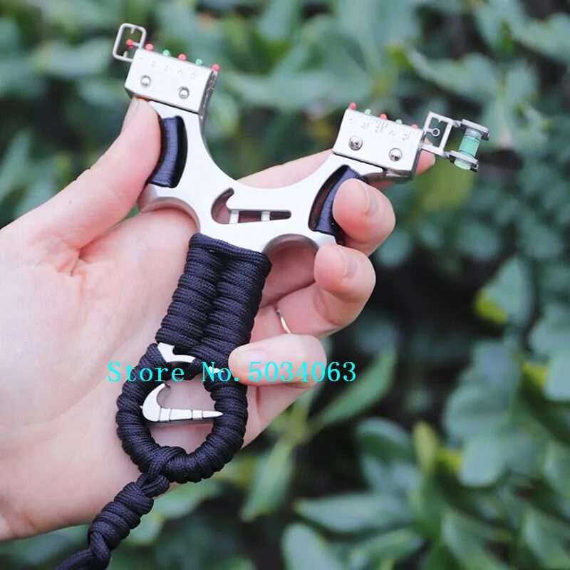 

New high-power stainless steel slingshot high precision flat leather slingshot outdoor hunting professional bow shooting 2020