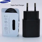 Оригинальное сверхбыстрое зарядное устройство для Samsung S20 Plus, 25 Вт, адаптер для быстрой зарядки, кабель типа C на Type C для Galaxy S20 + Note 10 Plus, A71