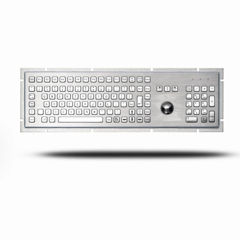 Full Size 107 Keys Industrial Metal Stainless Steel Keyboard with Trackball Mouse and Numeric Keypad | Компьютеры и офис