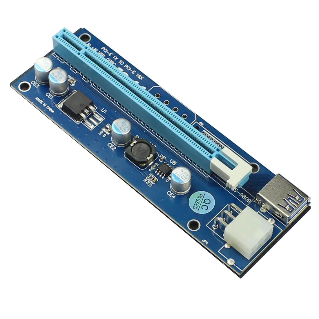 PCI E Райзер Express 1X до 16X карта Райзера USB 3 0 SATA кабель питания BTC для майнинга