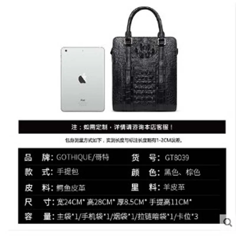 Мужская сумка из крокодиловой кожи Gente модная деловая сумка-портфель на плечо 2019 |