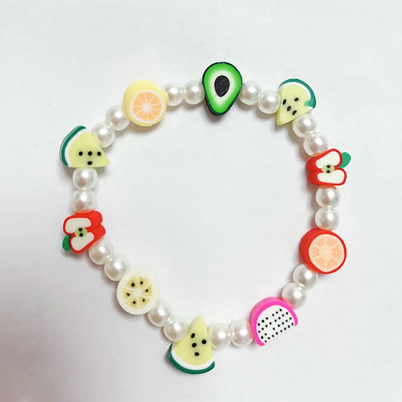Милый маленький свежий Круглый браслет из полимерной глины с улыбкой для женщин